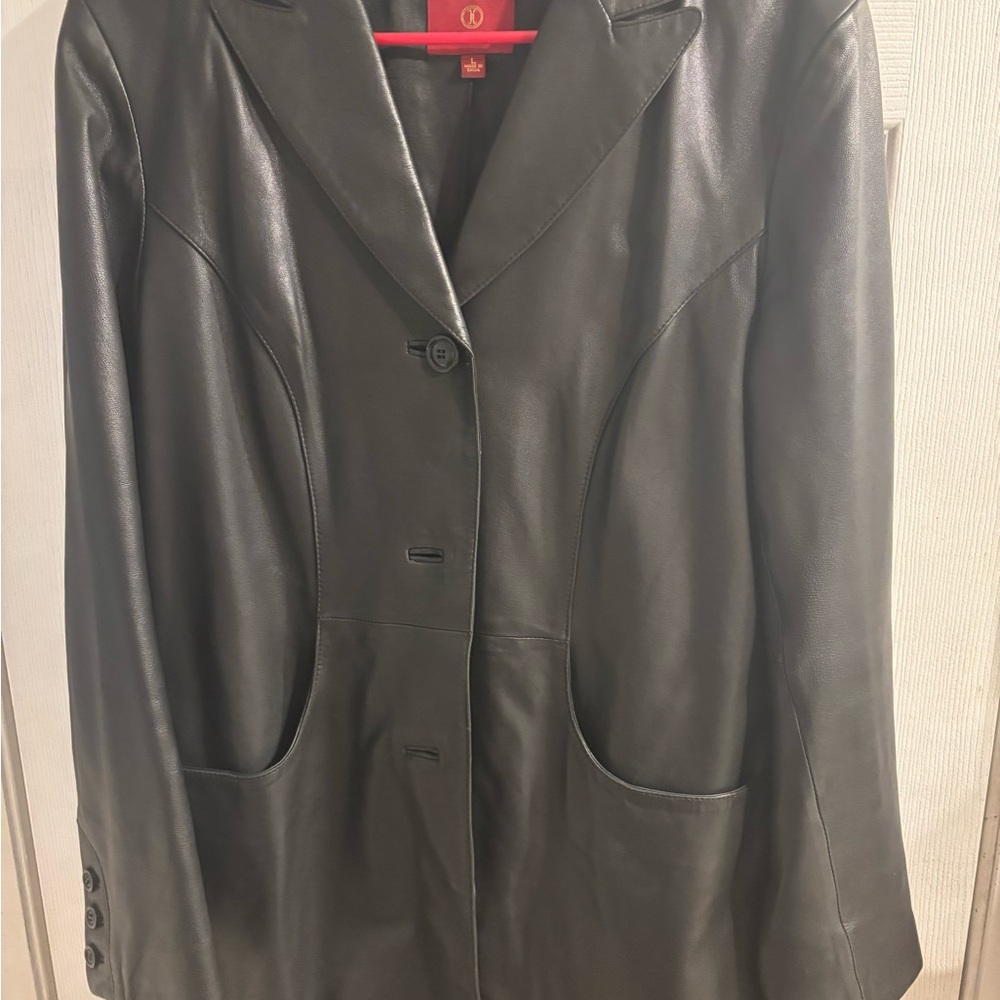 Classic COLE HAAN Black Lambskin Leather Jacket - Women